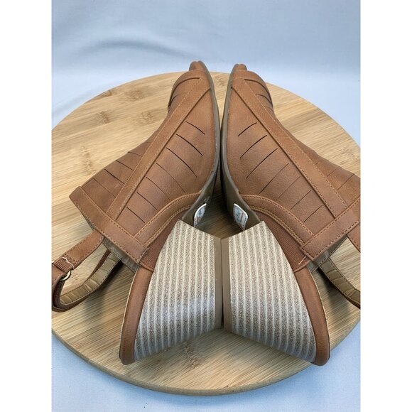 Natural Soul Heeled Sandal 7.5 Dayna Brown Women’s Open Toe Slingback - Picture 5 of 7